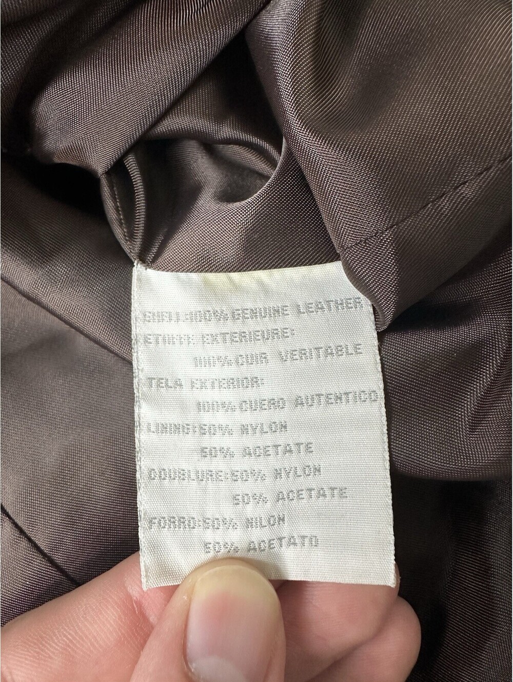 Liz Claiborne Womens XL Brown Genuine Leather Full Zip Jacket Coat Outerwear - Picture 9 of 12